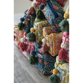 Cotton Voile Block Zip Pouch