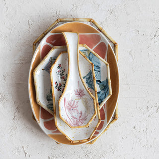 Hand Painted Stoneware Spoon Rest