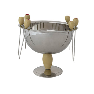 Olive Handled Stainless Steel Bowl