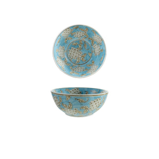 Hand-Painted Stoneware Serving Bowl with Cherry Blossoms