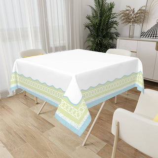 Palm Estate Mahjong Tablecloth – Coastal Blue & Green