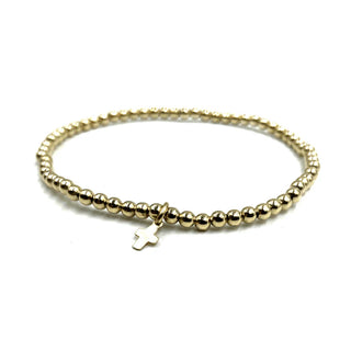 Karma 3mm Gold Filled Bracelet with Luxe Cross