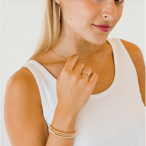 Karma 14k Gold Filled 4mm Simple Stretch Bracelet