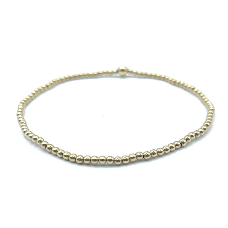 Karma 14k Gold Filled 3mm with 4mm Simple Stretch Bracelet