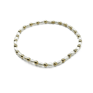 Montauk 14k 3mm Gold and Pearl Waterproof Bracelet