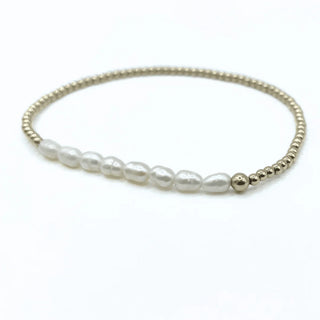 Petite Row Rice Pearl Bracelet