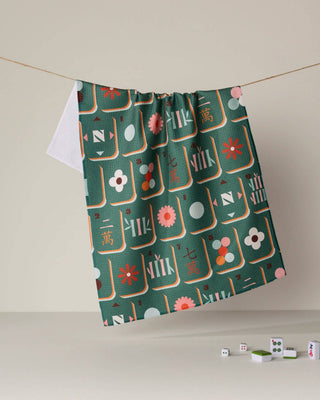 Geometry - Moss Tile Toss Tea Towel