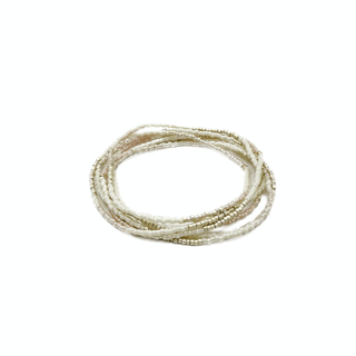 Maui in Golden & Graphite 7 Stack Beaded Bracelet