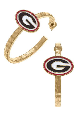 Enamel Game Day  Hoop Earrings