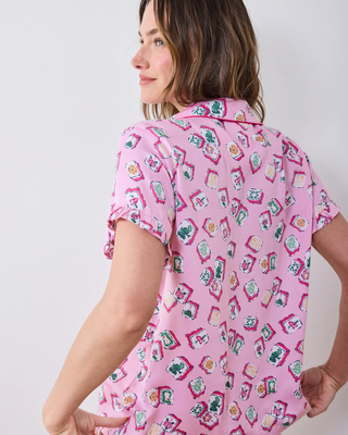 Lucky Tiles - Eco Satin Ruffle Pajama Set
