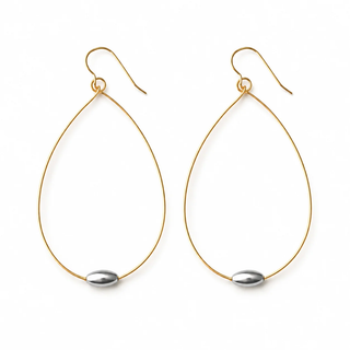 Single Oval Teardrop Earrings