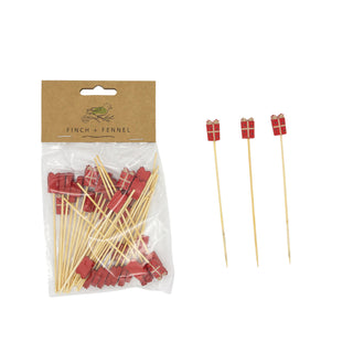 Christmas Themed Bamboo Single Use Picks