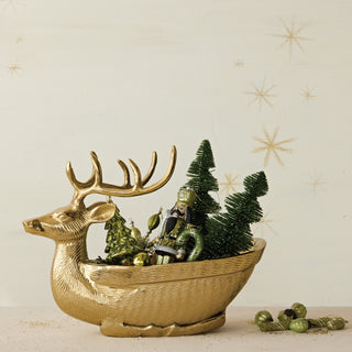 Cast Aluminum Reindeer Shaped Bowl/Bottle Holder