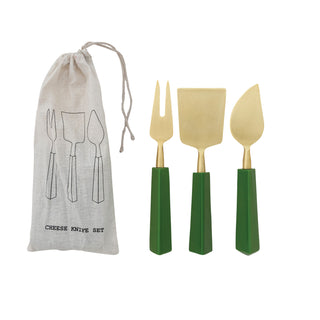 Stainless Steel Cheese Knives with Resin Handles