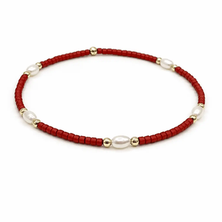 Game Day Waterproof Pearl Bracelet