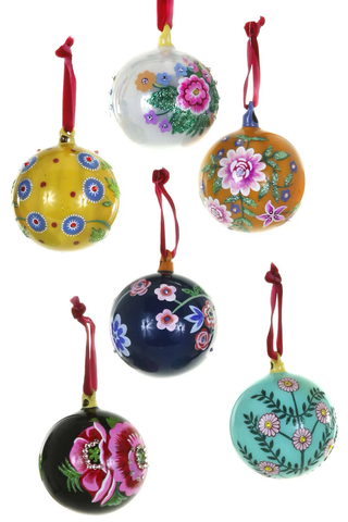 Floral Folk Bauble Ornament