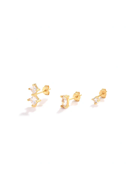 Oval Trio Stud Set