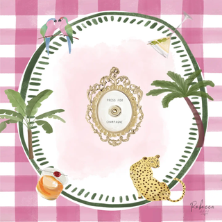 Rebecca Illustrated - Mahjong Mat-Pink Gingham