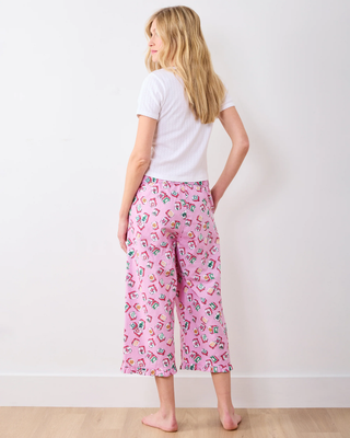 Lucky Tiles - Ruffled Cropped Pajama Pant
