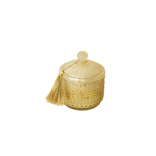 Embossed Glass Holiday Hearth Scented Jar Candle