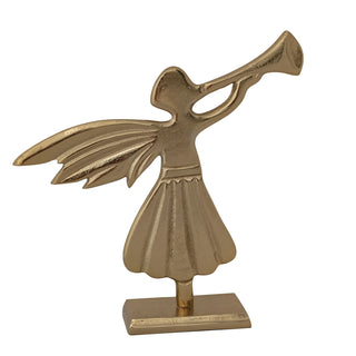 Cast Aluminum Angel with Trumpet