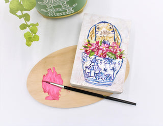 Bunny in Pot Wood Box Sign