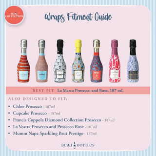 Pastel Blue Mahjong Mini Prosecco Wraps - 3 Pack