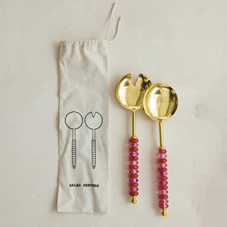 Stainless Steel Salad Servers with Resin Handles