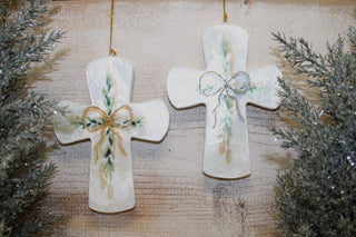 Handmade Capiz Cross Ornament