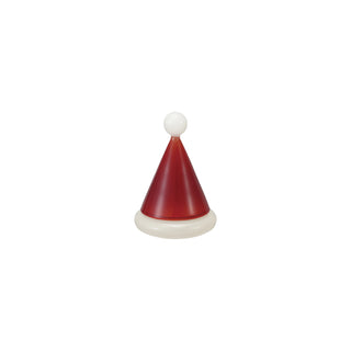 Glass Toothpick Holder with Santa Hat Shaped Lid