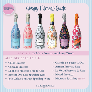 Grandmillennial Green Floral Prosecco Bottle Wrap