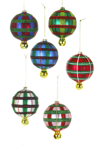 Plaid Droplet Bauble Ornament
