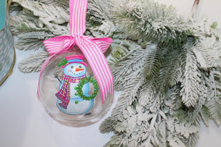 Glass Snowman Ornament