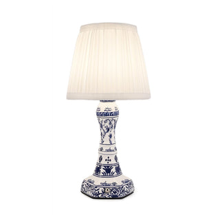 LED Cordless Chinoiserie Blue and White Floral Table Lamp
