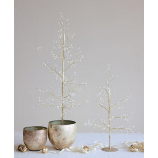 Metal Wire Tree With Faux Pearls and Jewels