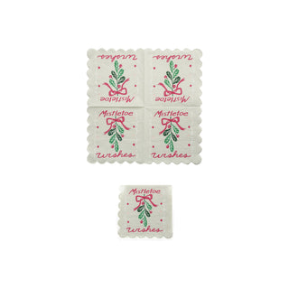 Paper Scalloped Napkins "Mistletoe Wishes"