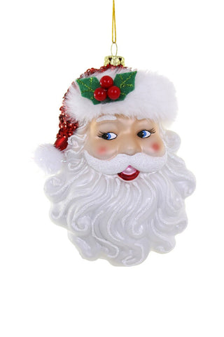 Retro Santa Ornament- Red