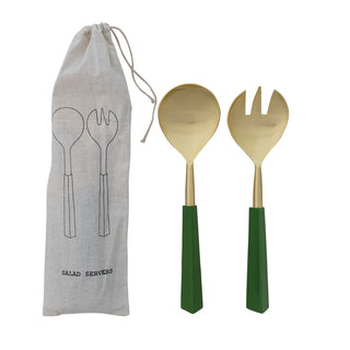 Stainless Steel Salad Servers with Resin Handles