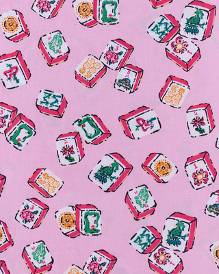 Lucky Tiles - Ruffled Cropped Pajama Pant