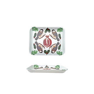 Melamine Tray with Seasonal Botanicals & Birds