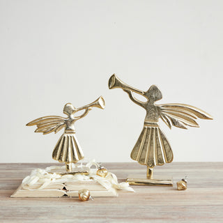 Cast Aluminum Angel with Trumpet