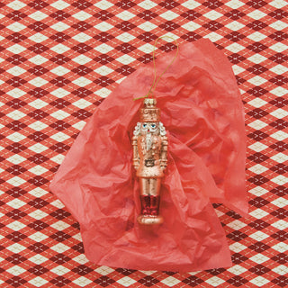 Mercury Glass Nutcracker Ornament with Glitter