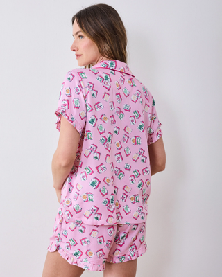Lucky Tiles - Eco Satin Ruffle Pajama Set