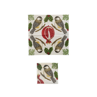 Paper Cocktail Napkins with Seasonal Botanicals & Birds