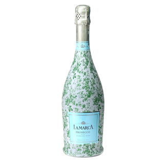 Grandmillennial Green Floral Prosecco Bottle Wrap