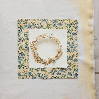 Wreath Ornament with Faux Pearls, Leaves & Flowers