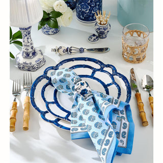 LED Cordless Chinoiserie Blue and White Floral Table Lamp