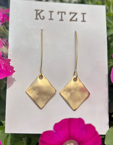 Gold Diamond Dangle Earrings