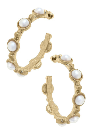 Luna Pearl Hoop Earrings