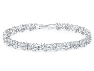 Multi Cluster Bracelet Finished in Pure Platinum